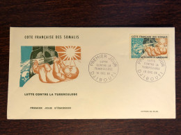 SOMALIA COAST COTE DES SOMALIS  FDC COVER 1965 YEAR TUBERCULOSIS TBC HEALTH MEDICINE STAMPS - Lettres & Documents