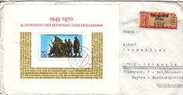 Allemagne - République Démcratique - Lettre Recom De 1970 - Oblit Georgenthal - Monument De Buchenwald - Valeur 25 € - Cartas & Documentos