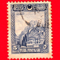 TURCHIA - Usato - 1926 - Francobolli Stampa Di Londra - Fortezza Di Ankara (lettere Arabe) - 5 - Gebraucht