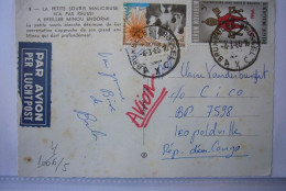 Avion / Airplane /  Air Mail - SABENA /  Flight From Brussels To Léopoldville / 1966 / Chat - Kat - Autres & Non Classés