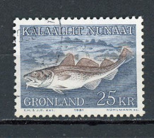 GROENLAND - LA MORUE - N° Yvert 117 Obli. - Used Stamps