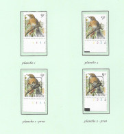 Belgium1991 BUZIN Birds -  Zang Lijster/Grive Musicienne  9 Bfsr Plaatnrs 1 - 2 Mint -  Plain Stamps +  Preos (scans) - 2011-..