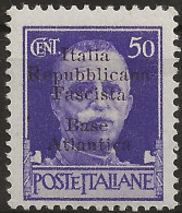 RSIBA11N - 1943 RSI/Base Atlantica, Sass. Nr. 11, Francobollo Nuovo Senza Linguella **/ - Lokale/autonome Uitgaven