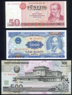 Vietnam, Nordkorea, DDR Lot Mit 3 Banknoten, 1x I-II, 2x I - Vietnam
