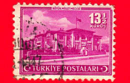 TURCHIA - Usato - 1942 - Palazzi Governativi - Grande Assemblea Nazionale - 13 ½ - Usados