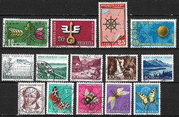 Switzerland / Schweiz / Suisse : 1954 Complete Year All Sets Used Michel 593 / 606 - Used Stamps