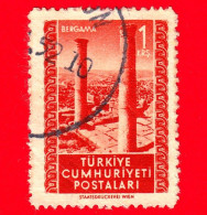 TURCHIA - Usato - 1952 - Rovine - Templi - Attrazioni E Atatürk - Bergama - 1 - Oblitérés