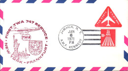 USA ETATS UNIS 1 ER VOL TWA 747 NEW YORK-FRANKFURT 1971 - Event Covers