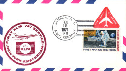 USA ETATS UNIS 1 ER VOL KLM 747 NEW YORK-AMSTERDAM1971 - Schmuck-FDC