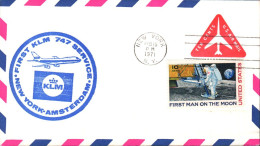 USA ETATS UNIS 1 ER VOL KLM 747 NEW YORK-AMSTERDAM1971 - Event Covers