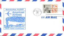 USA ETATS UNIS VOL INAUGURAL AMERICAN AIRLINES 747 NEW YORK-CURACAO 1971 - Event Covers