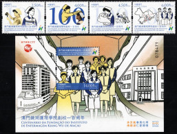 Macao - 2023 - Kiang Wu Nursing College In Macao - 100th Anniversary - Mint Stamp Set + Souvenir Sheet - Unused Stamps