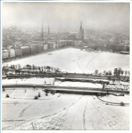 C4140/ Hamburg Alster Zugefroren Luftaufnahme 1963 21 X 21 Cm  - Noord