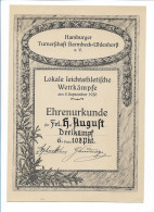 C4242/ Hamburg Turnerschaft Barmbek-Uhlenhorst Urkunde 1920  Leichtathelitk  - Altri & Non Classificati