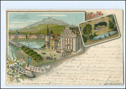 S3059/ Gruß Aus Luzern Litho AK 1899 - Sonstige & Ohne Zuordnung