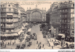 AANP11-75-0930 - PARIS - La Gare Du Nord Et Boulevard Denain - Cafe Biard - Stations, Underground
