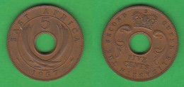 British East Africa 5 Cents 1957 KN Birmingham Mint Afrique Orientale Britannique - Britse Kolonie