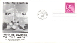 USA ETATS UNIS 1965 MONUMENT LINCOLN - Enveloppes évenementielles