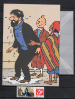 Set écriture Tintin / Kuifje : Duostamps + Enveloppe + Papier - Sonstige & Ohne Zuordnung