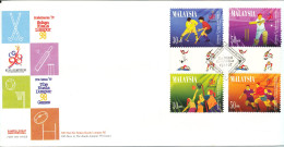 Malaysia FDC 15-11-1997 Commonwealth Games 1998 Complete Set Of 4 With Cachet - Malaysia (1964-...)