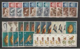 SAN  MARINO:  1956/72  ANIMALI  -  LOTTO  36  BASSI  VALORI  N. -  SASS. 439//858 - Nuevos