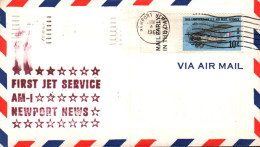 USA ETATS UNIS 1ER JET SERVICE NEWPORT-BALTIMORE 1968 - Sobres De Eventos