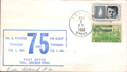 USA ETATS UNIS 75 BUREAU DE POSTE DE TRAI OREGON 1968 - Event Covers