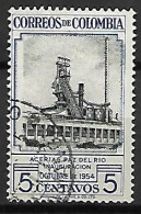 COLOMBIE   -    1954  Aciérie Paz Del Rio.  Oblitéré - Fábricas Y Industrias