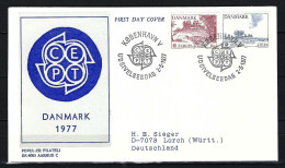 DÄNEMARK FDC Mit Komplettsatz Mi-Nr. 639 - 640 Europamarken 1977 - Siehe Bild - FDC