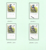 Belgium1989 BUZIN Birds Gorgebleue/BlauweBorstje  4 Bfrs  Plaatnrs 1 - 2 Mint - Plain Stamps +  Preos (scans) - 2011-..