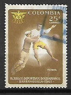 COLOMBIE   -  1961.  Football,  Oblitéré - Gebraucht