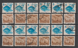 INDIA:  1979  DEFINITIVA  -  2  VAL. US. -  RIPETUTI  12  VOLTE  -  YV/TELL. 593/94 - Used Stamps