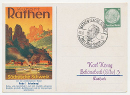 Postal Stationery Germany 1939 Health Resort Rathen - Spa - Amselsee - Karl May - Andere & Zonder Classificatie