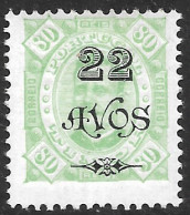 Timor – 1902 King Carlos Overprinted 22 Avos Over 80 Réis Mint Stamp - Timor