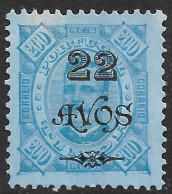 Timor – 1902 King Carlos Overprinted 22 Avos Over 200 Réis Mint Stamp - Timor