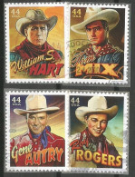 USA 2010 Cowboys Of The Silver Screen - Roy Rogers Tom Mix William Hart Gene Autry SC#4446/49  Cpl 5v Set VFU - Gebruikt