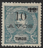 Timor – 1911 King Carlos Surcharged 10 Avos Over 12 Avos Mint Stamp - Timor