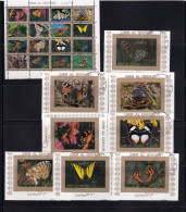 SA02 UAE Umm-Al-Qiwain 1973 Butterflies Block+imperf Stamps - Umm Al-Qiwain