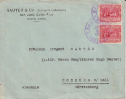 Delcampe - 1931 - COSTA RICA - ENVELOPPE De SAN JOSE => COMBURG (GERMANY) - Costa Rica