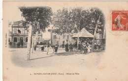 CPA (81) SAINT PAUL CAP DE JOUX Hôtel De Ville Fête De Village ?  (Animée) - Saint Paul Cap De Joux