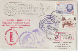 1980 - POLOGNE - EXPEDITION POLAIRE ANTARCTIQUE ! ENVELOPPE RECOMMANDEE GDYNIA - Autres & Non Classés