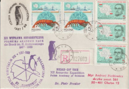 1987 - POLOGNE - EXPEDITION POLAIRE ANTARCTIQUE ! ENVELOPPE RECOMMANDEE GDYNIA - Autres & Non Classés