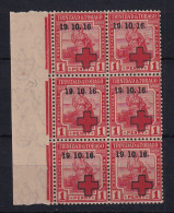 Trinidad & Tobago: 1916   Britiannia  'Red Cross' OVPT   SG175    1d    MH Block Of 6 - Trinidad & Tobago (...-1961)