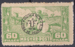 Hongrie Debrecen 1920 Mi 90 * Surcharge ROUMANIE ZONA DE OCUPATIE 1919 - Papier Mat   (A1) - Debreczin