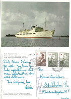 Finland 1957 Postcard   Steam Ship SS AALLOTAR Mi 469, 468, 468  Cancelled Helsingfors Pacquebot 7.8.57 - Storia Postale