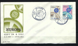 TÜRKEI FDC Mit Komplettsatz Europamarken 1967 (2) - Siehe Bild - FDC
