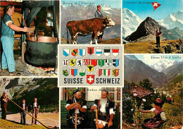 Suisse - Autre - Multivues - Folklore - Vaches - Fromager De Gruyères - CPM - Carte Neuve - Voir Scans Recto-Verso - Sonstige & Ohne Zuordnung