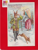 Anthropomorphisme Lapin Humanisé Van Houten Lièvre Chasseur Hotte Osier Cuissardes Neige - Van Houten