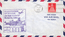 USA ETATS UNIS INAUGURATION SERVICE POSTAL AERIEN ROUTE 87 MEMPHIS 1968 - Enveloppes évenementielles