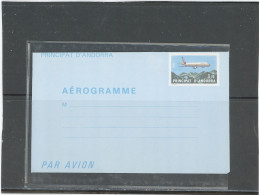 ANDORRE -AEROGRAMME  - N°1 -3,70 F - Stamped Stationery & Prêts-à-poster